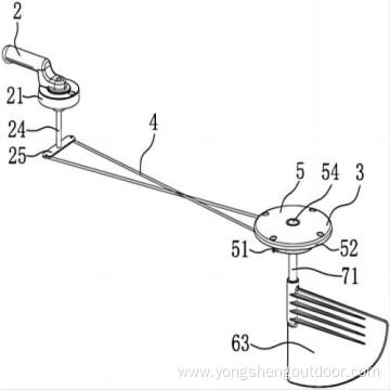 Kayak stern rudder and its steering control mechanism